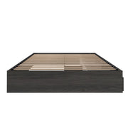 Grey Queen Size Storage Platform Bed