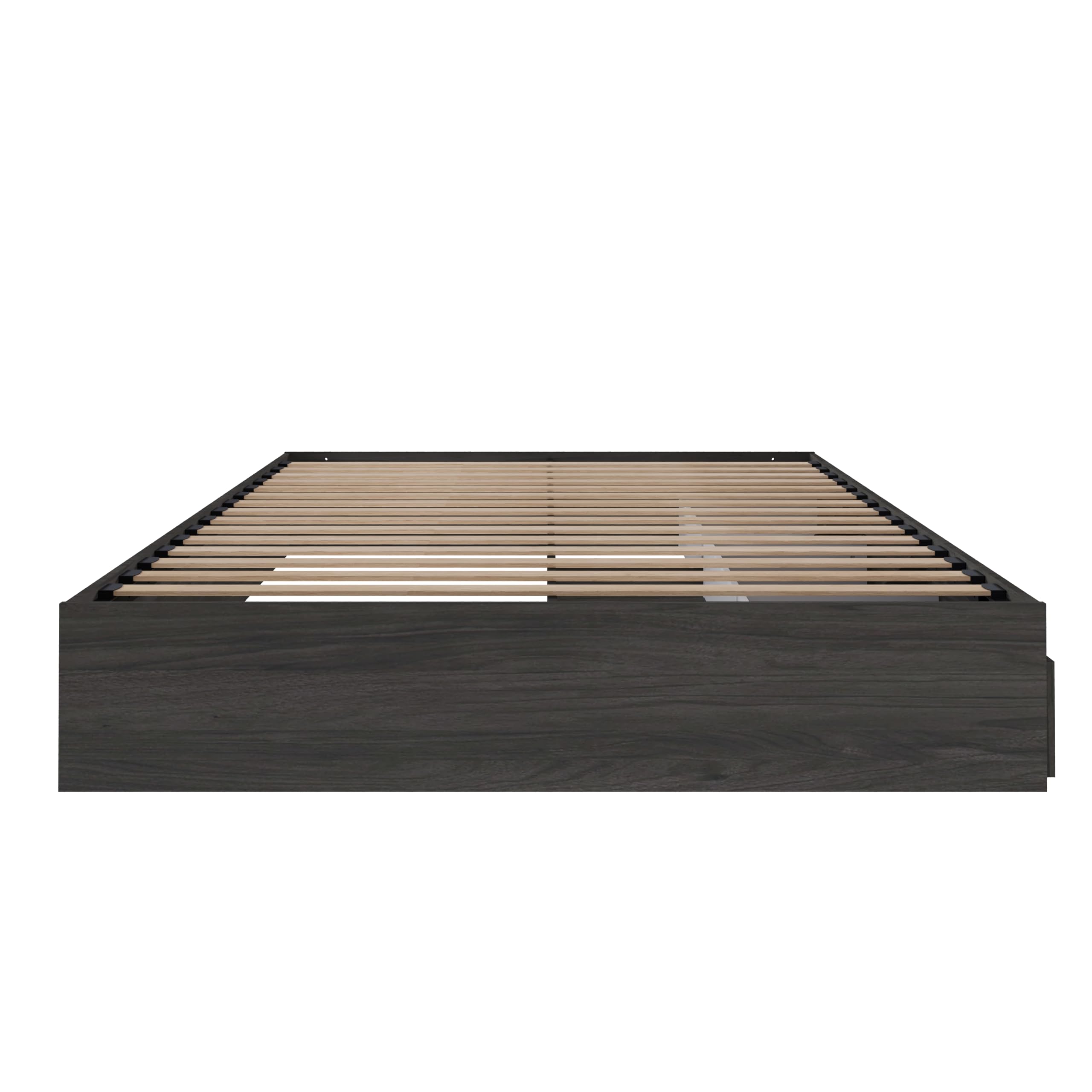 Grey Queen Size Storage Platform Bed