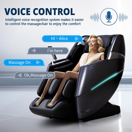 Massage Chair Full Body Zero Gravity, 55“ SL-Track Shiatsu, 10 Modes