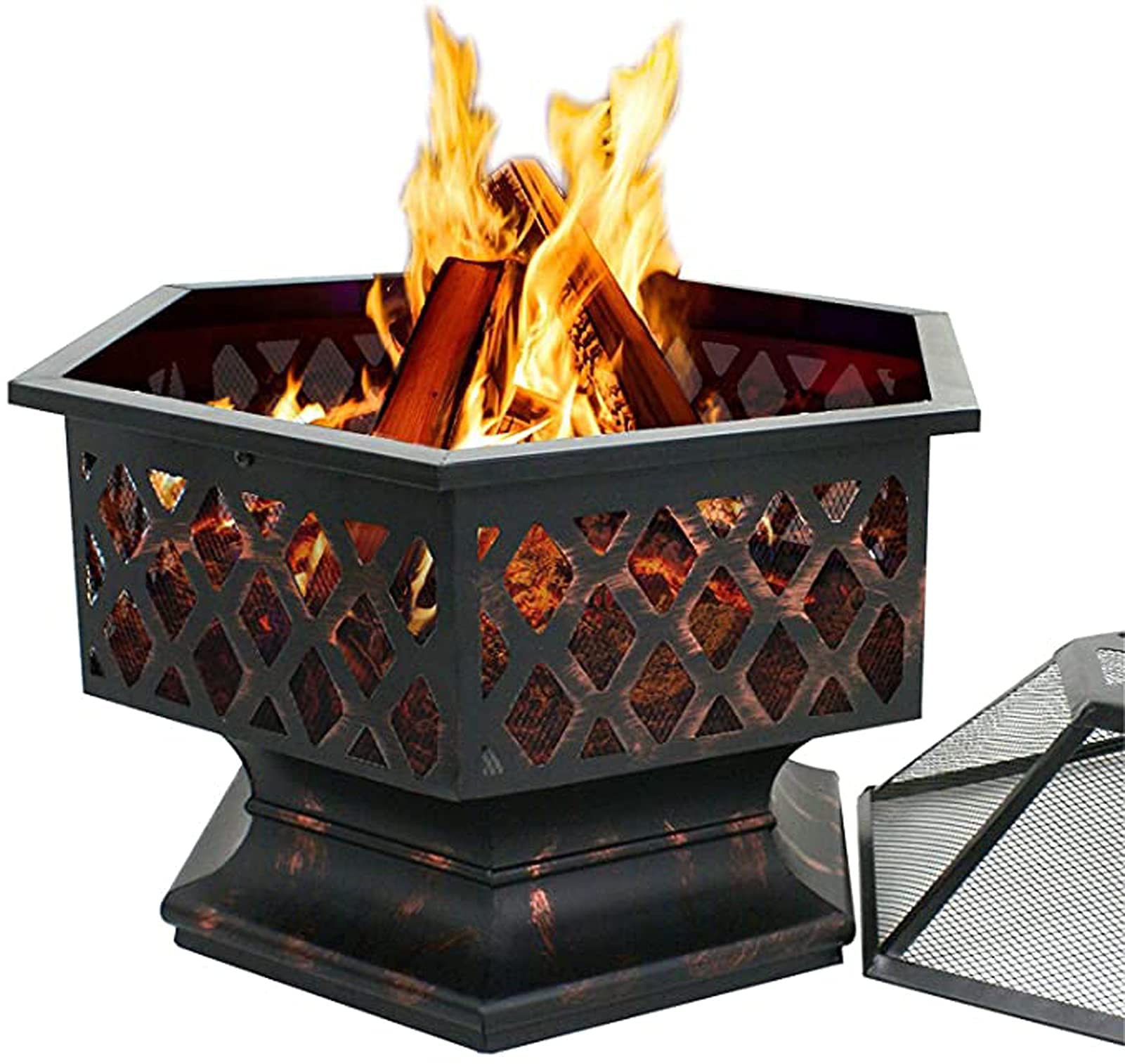 Outdoor Fire Pit Wood Burning Fireplace Patio Backyard Heater Steel Firepit Bowl Heavy