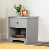 South Shore Vito 1-Drawer Nightstand, Soft Gray