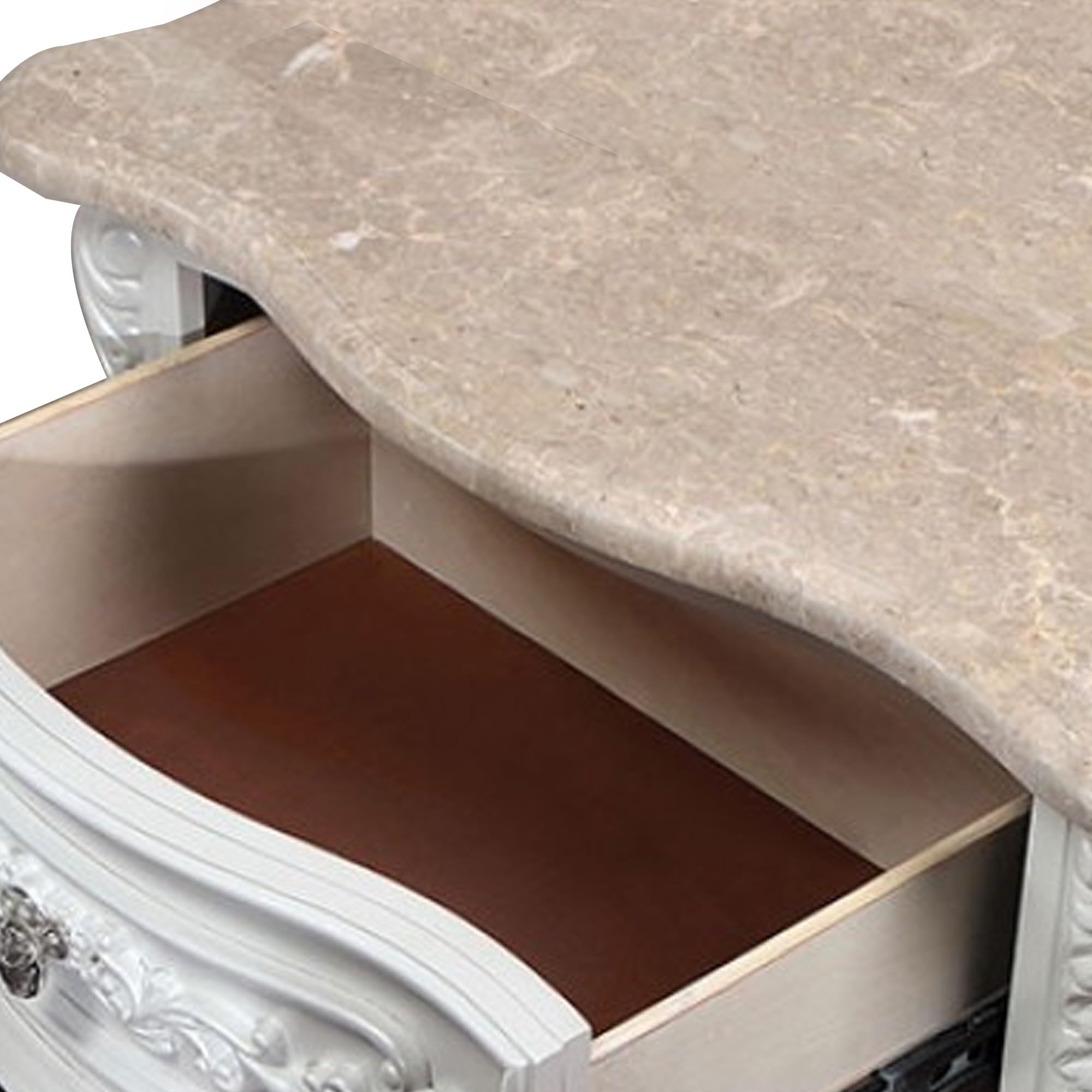Inch Nightstand, 2 Drawers, Marble Surface