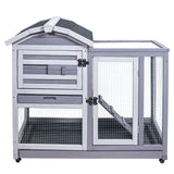 Rabbit Hutch Indoor Rabbit Cage Outdoor, Wooden Bunny Cages for Guinea Pig