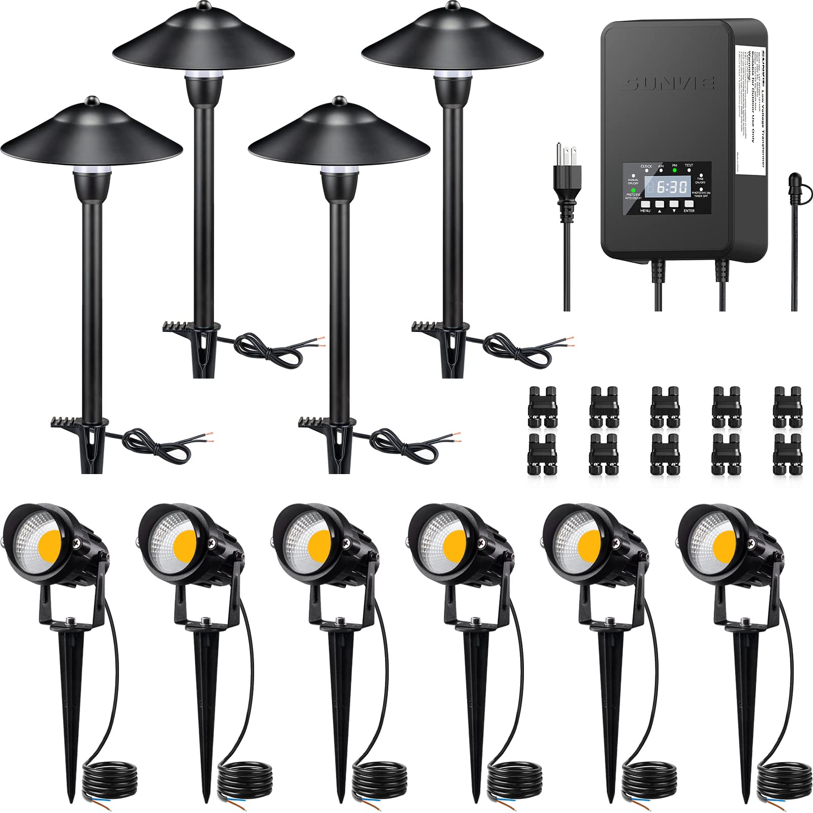LED Landscape Lighting Kit Low Voltage Landscape Lights with Transformer
