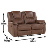 Katrine Brown Manual Loveseat