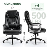 Big and Tall Office Chair 500lbs - Heavy Duty High Back Leather Desk Chair