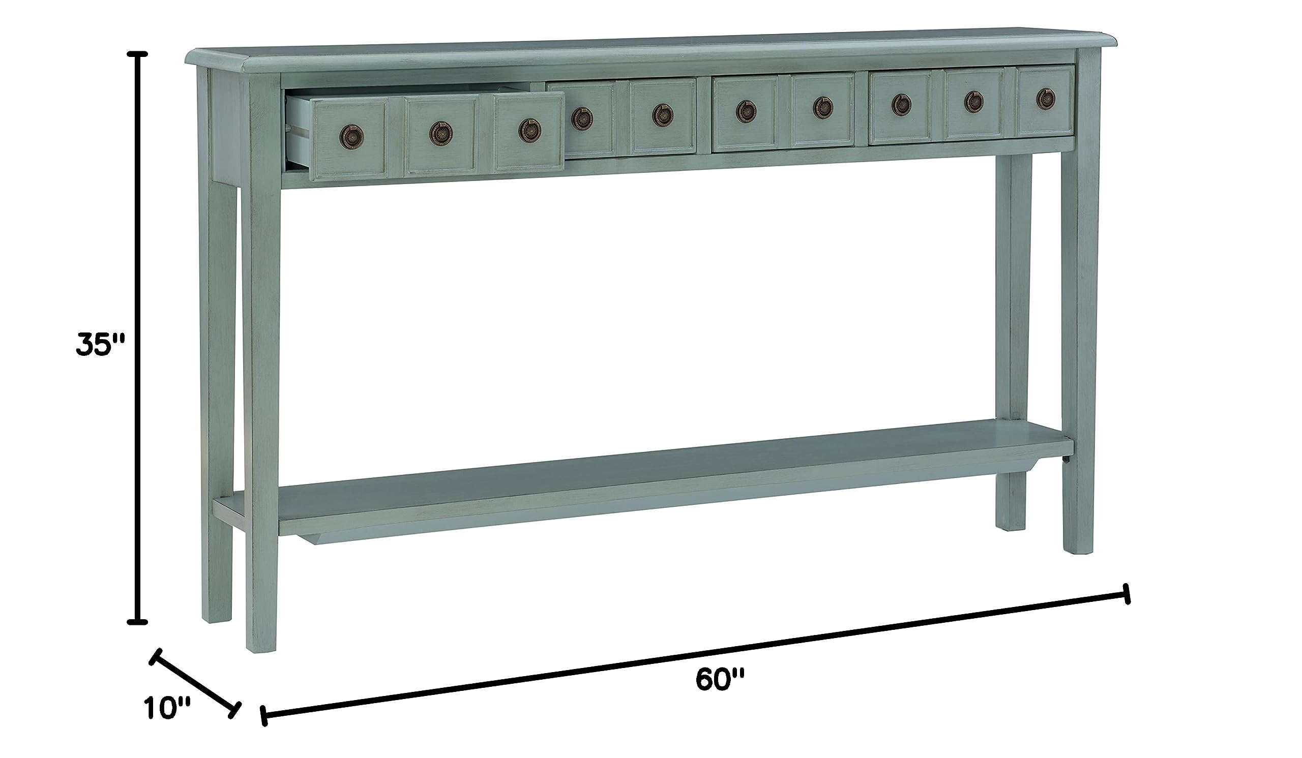 Furniture Sadie Long Console Table, Teal
