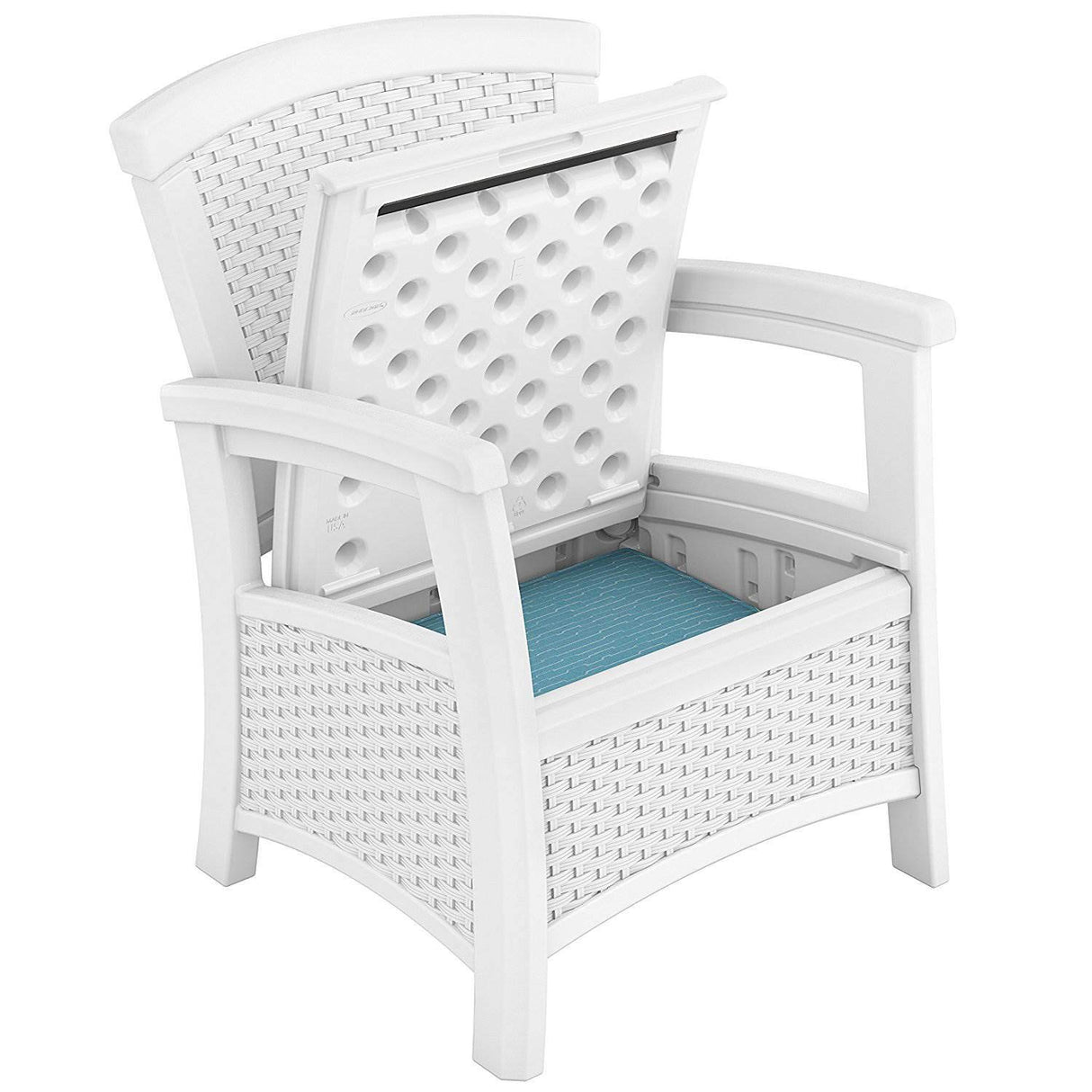 Lightweight Resin All Weather Storage Chairwith Storage