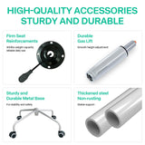 Armless Desk Chair with Wheels - Adjustable Swivel Office Chair