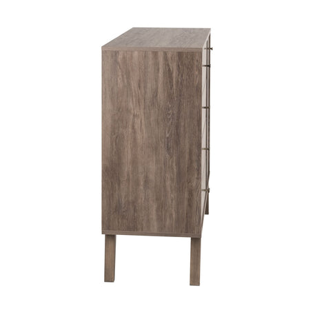 Milo Mid-Century Modern 4-drawer Chest with Door, Drifted Gray