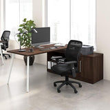 L Shaped Computer Desk 72 inch with 3 Drawer Mobile File Cabinet, PC Corner Table