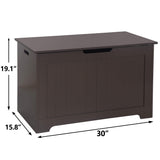 Chest for Girls Boys Wooden Storage Box with Flip-top Lid & Safety Hinge, Kids Room Play