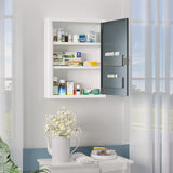 Bathroom Medicine Cabinet with Shelves Inside & On Door, Locking Medical Cabinet