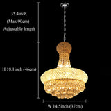 Crystal Chandelier Elegant Pendant Lighting French Empire K9 Crystals Ball Fixture Gold