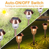 Solar Lights Outside Waterproof - 4 Pack Auto On/Off 10-40 LM Dimmable Outdoor Solar