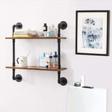 Industrial Pipe Shelf Bracket, 2 Tiers and 3 Tiers Retro Wall Mounted Floating Shelf