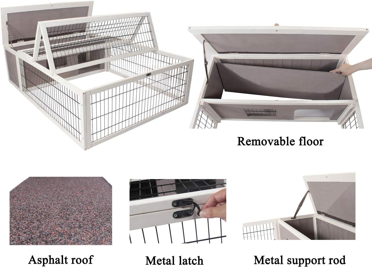 Tortoise House Habitat Wooden Small Animal Hutch Enclosure Indoor/Outdoor