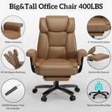 Big and Tall Office Chair 400LBS with Wide Seat and Arms, 160° Reclining Office Chair