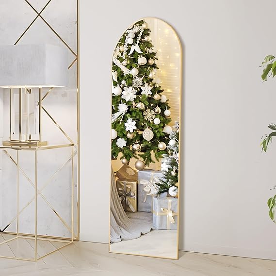Arched Full Length Mirror with Stand,  Floor Mirror