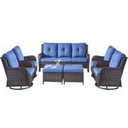 BM315923 4 Piece Outdoor Sectional Sofa, Chaise, Storage Table, Throw Pillows