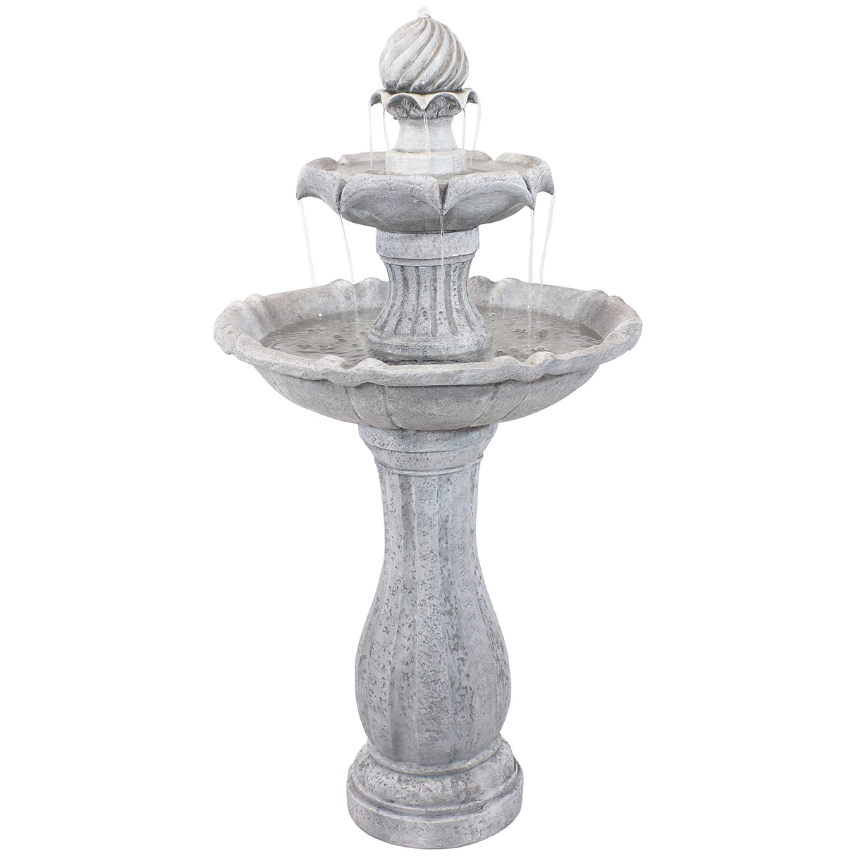 45-Inch 2-Tier Arcade Outdoor Solar Water Fountain - Outdoor Water Feature