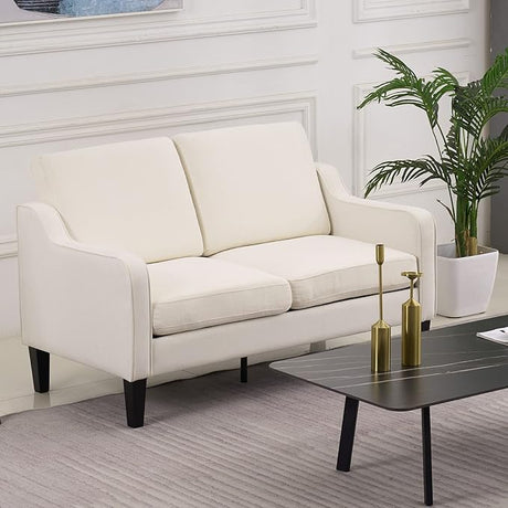 Loveseat 53" Small Couch Loveseat Sofas for Living Room Mid Century Modern Sofa Couch Navy Blue