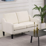 Loveseat 53" Small Couch Loveseat Sofas for Living Room Mid Century Modern Sofa Couch Beige Love Seat