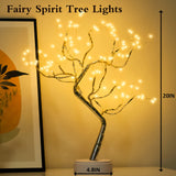 108 LED Sparkly Fairy Tree Lamp, Warm White, Remote Control, USB/Battery, 8 Modes,