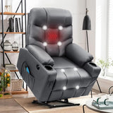 Electric Power Lift Chair, PU Leather Massage Chair Recliner for Adults, Elderly, USB Port