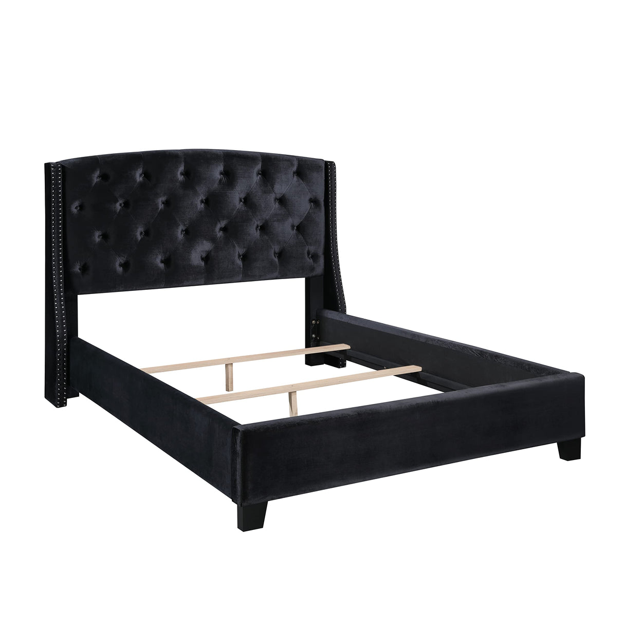 Summit Wingback Tufted Upholstered Bed