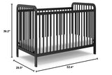 3-in-1 Convertible Crib (Black) – GREENGUARD Gold Certified, Converts