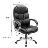 VICTONE Big and Tall Office Chair Ergonomic Desk Chair High Back Executive Computer Chair Adjustable Swivel PU Leather Task Chair with Padded Armrests and Lumbar Support (Black)