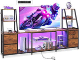 TV Stand for 40-60 Inch TVs with LED Lights & Power Outlets