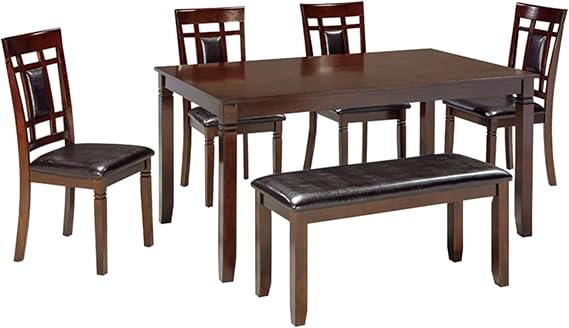 Bridson 6-Piece Dining Set with Bench - Gray