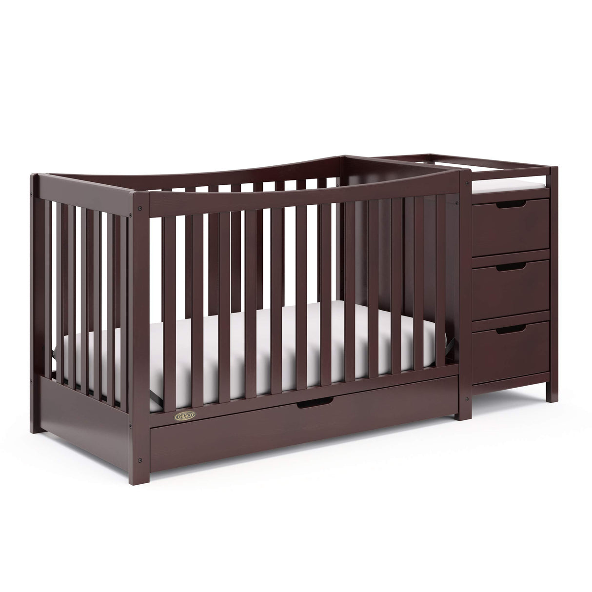 4-In-1 Convertible Crib & Changer With Drawer (Espresso) – GREENGUARD Gold Certified,