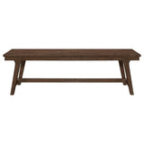 BM309230 Riza 60 in. Wire Brushed Asian Hardwood Angled Block Legs Bench Brown