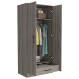 Armoire Wardrobe 2 Doors and 1 Drawer, Clothes Cabinet with Storage