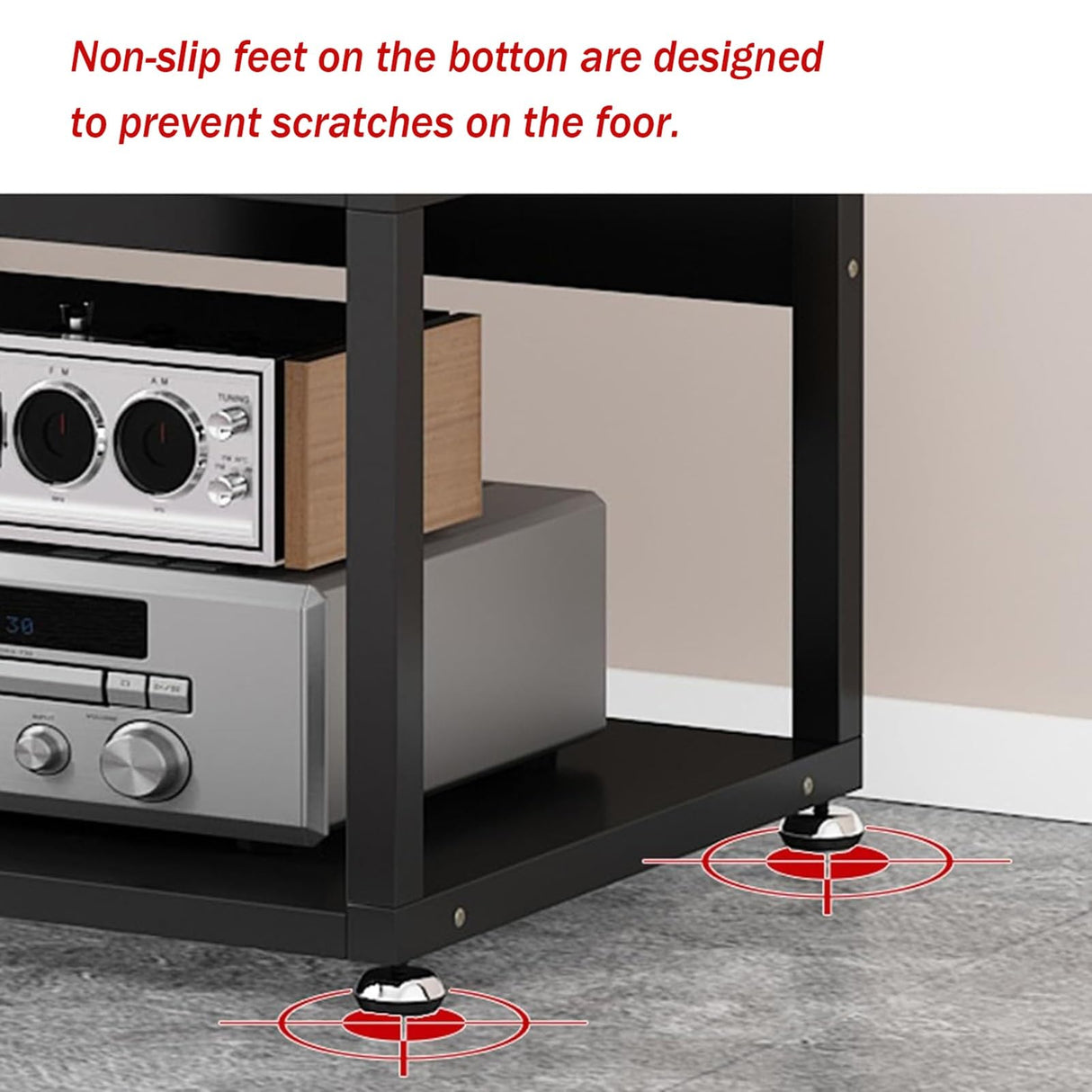 Media Cabinet Stand Audio/Video Component Cabinet Stereo Rack Audio Tower