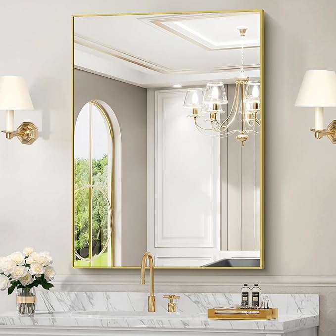 Black Bathroom Mirror for Wall,  Rectangle Mirrors