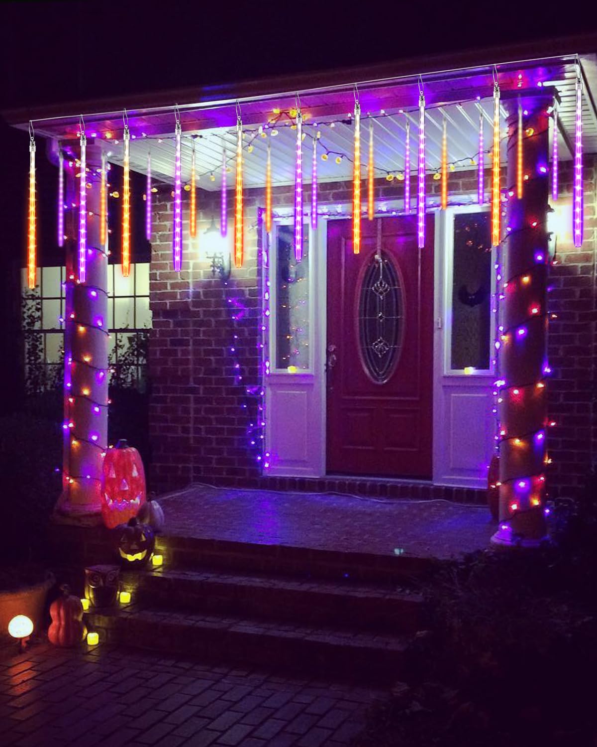 Hlloween Lights 20 Tubes 480 LED Meteor Shower Icicle Lights Raindrop Lights