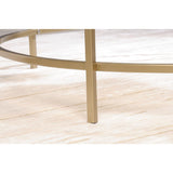 417830 Int Lux Coffee Table Round, Glass / Gold Finish