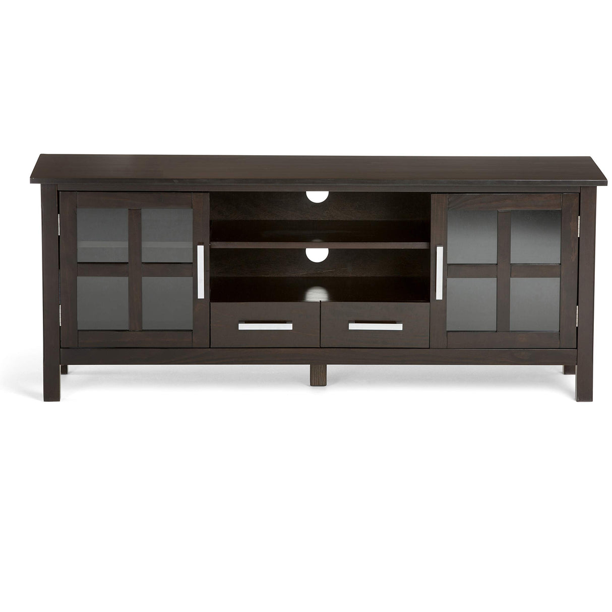 Kitchener SOLID WOOD Universal TV Media Stand, 60 inch Wide, Contemporary