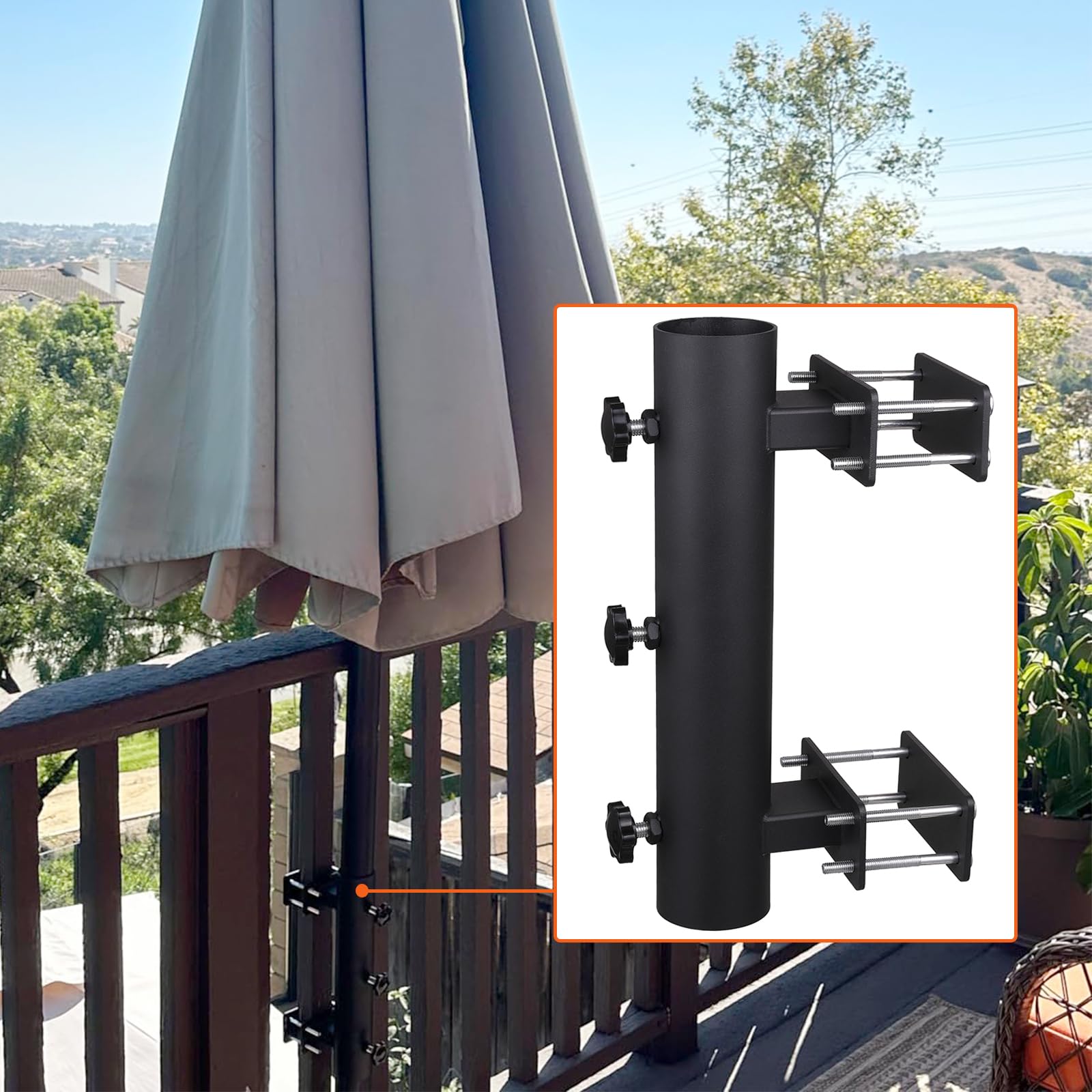 Heavy Duty Parasol Holder Patio Umbrella Stand Mount Umbrella Stand Bench Buddy