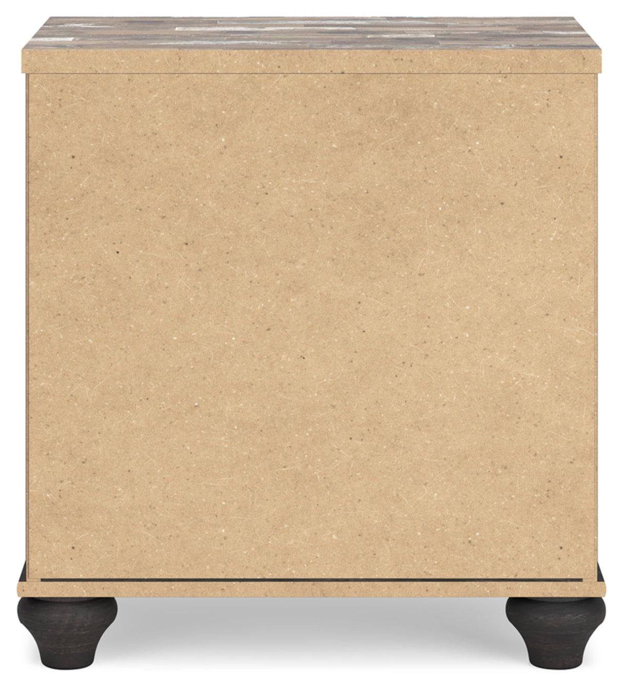 Nanforth Retro 2 Drawer Nightstand with USB Ports, Gray & Light Brown