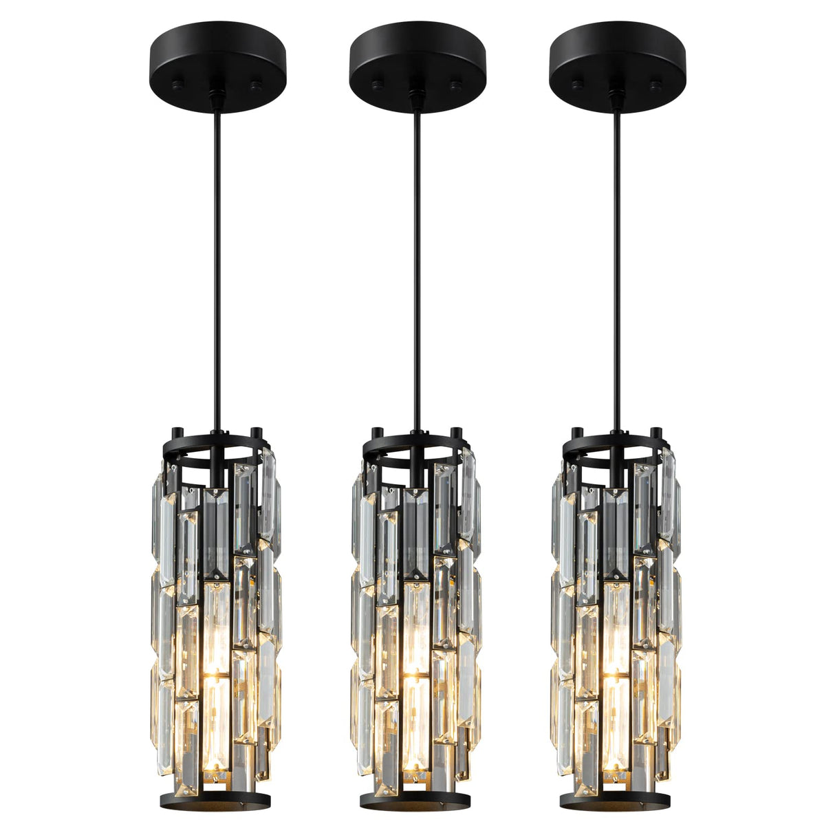 Pendant Lights Modern Black Pendant Light Mini Crystal Chandelier Pendant Lighting