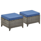 6 Pieces Patio Furniture Set - Wicker Patio Conversation Sets