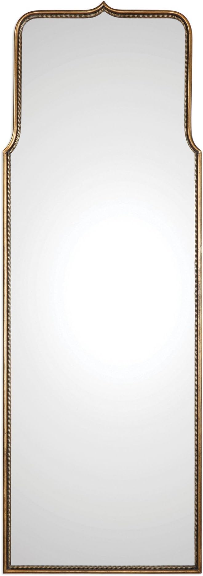 Tall Gold Curved Arch Full Length Wall Mirror | 69" Moroccan Arabesque Floor