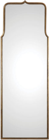 Tall Gold Curved Arch Full Length Wall Mirror | 69" Moroccan Arabesque Floor