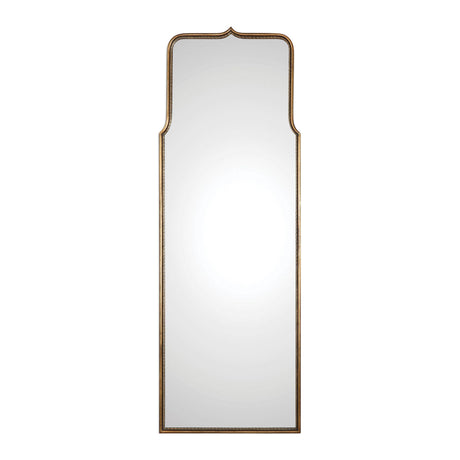 Tall Gold Curved Arch Full Length Wall Mirror | 69" Moroccan Arabesque Floor