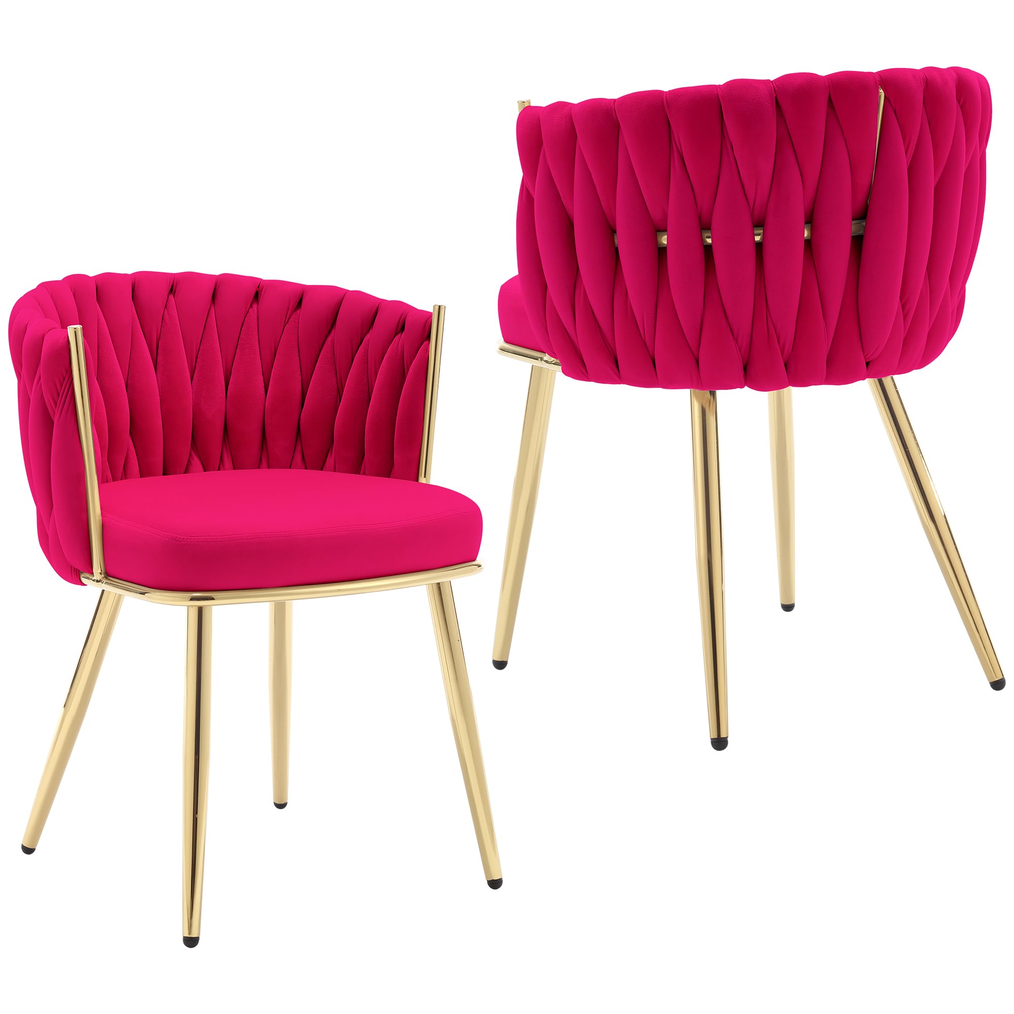 Dining Chairs Set of 2 Velvet Modern Dining Room Chairs with Sturdy Golden Metal Legs